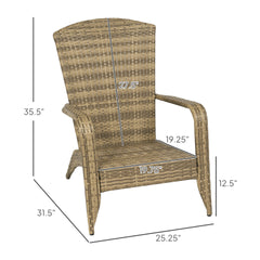 Soft Cushions Chair,Patio Chair with Rattan Wicker, Tall Curved Backrest for Indoor, Outdoor