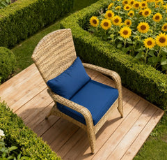 Soft Cushions Chair,Patio Chair with Rattan Wicker, Tall Curved Backrest for Indoor, Outdoor