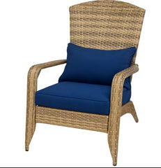Soft Cushions Chair,Patio Chair with Rattan Wicker, Tall Curved Backrest for Indoor, Outdoor