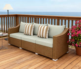 Rattan Wicker Seater Patio Couch,Outdoor Furniture Rattan Sofa,with Cushions,Throw Pillows