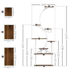 Corner Plant Rack for Multiple Plants,Plant Stand, 8 Tier S-Shaped Plant Shelf