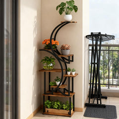 S-Shaped Plant Stand, 8 Tier Plant Shelf, Corner Plant Rack for Multiple Plants