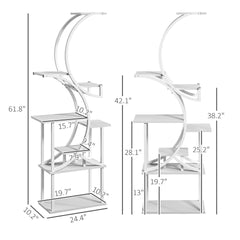 White S-Shaped Plant Stand, 8 Tier Plant Shelf, Corner Plant Rack for Multiple Plants