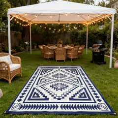 Patio Rug,Reversible Outdoor Rug, Waterproof Plastic Straw with Carry Bag