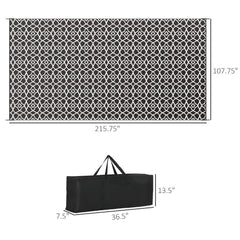 Patio Rug,Reversible Outdoor Rug Carpet RV Camping Rugs with Carry Bag