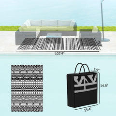 Outdoor Rug,Reversible Outdoor Rug,Waterproof Plastic Straw with Carry Bag