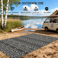 Outdoor Rug,Reversible Outdoor Rug, Waterproof Plastic Straw with Carry Bag
