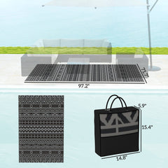 Outdoor Rug,Reversible Outdoor Rug, Waterproof Plastic Straw with Carry Bag