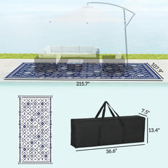 Easy to Maintain & Outdoor-Ready Outdoor Rug,Patio Rug,Reversible Outdoor Rug, Waterproof Plastic Straw with Carry Bag