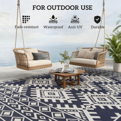 Reversible Rug,Outdoor Rug for Patio for Decor, Portable Outside Camping Area Carpet Ma