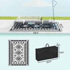 Patio Rug for Decor,Portable Outside Camping Area Carpet Mat,Reversible Rug,for Indoor and Outdoor