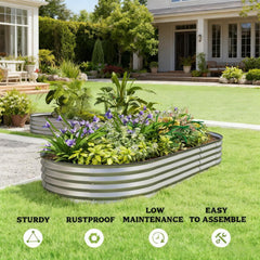 Raised Garden Bed Set,Raised Beds for Gardening with Metal Plant Stakes,for Garden and Patio