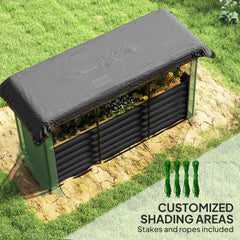 Raised Garden Bed,Galvanized Steel Planter Box with Crop Cage and Shade Cloth,for Flowers, Veggies and Herbs