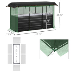 Raised Garden Bed,Galvanized Steel Planter Box with Crop Cage and Shade Cloth,for Flowers, Veggies and Herbs