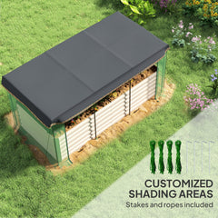 Raised Garden Bed for Flowers, Veggies and Herbs,Galvanized Steel Planter Box with Crop Cage and Shade Cloth