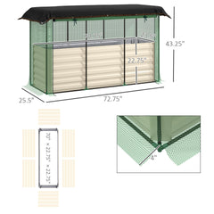 Galvanized Steel Planter Box,Crop Cage and Shade Cloth with Raised Garden Bed