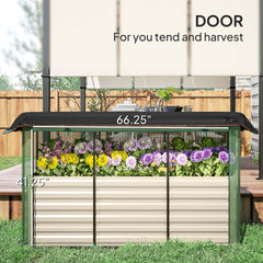 Galvanized Steel Planter Box,Crop Cage and Shade Cloth with Raised Garden Bed