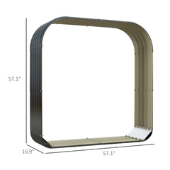 Wood Shed Galvanized Steel Firewood Storage Rack with Rubberized Edge