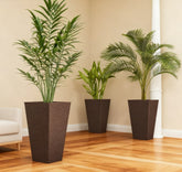 Outdoor Flower Plant Pots,Set of 3 Tall Planters with Drainage Hole,for Outdoor and Indoor Planters