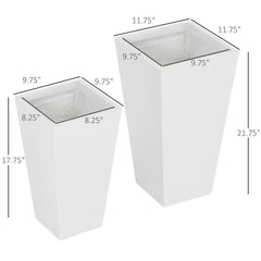 Flower Pots,2-Pack Outdoor Planter Set,with Drainage Holes, Durable & Stackable Plant Pot,for Outdoor and Indoor