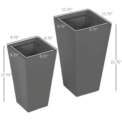 Durable & Stackable Plant Pot,2-Pack Outdoor Planter Set,Flower Pots with Drainage Holes,for Porch,Entryway,Patio,Yard,Garden