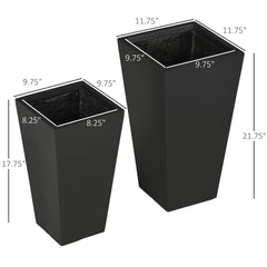 Tall Plant Pot,2-Pack Outdoor Planter Set,Flower Pots with Drainage Holes,for Porch,Entryway,Patio,Yard,Garden