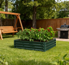 Easy to Assemble Metal Planter Box,Galvanized Raised Garden Bed,for Growing Vegetables, Flowers, Herbs, Succulents