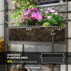 Spacious Freestanding Rattan Garden Box,Outdoor Wicker Planter with Trellis for Climbing Plants,with Storage Shelf