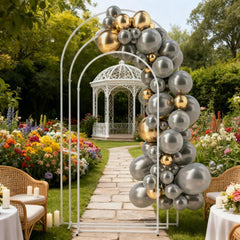 Wedding Arch Frame,Balloon Backdrop Arch Stand Set,Metal Arch Backdrop Stand Set of 3