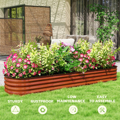 Metal Planter,Metal Planter Box with Safety Edging,Galvanized Raised Garden Bed Kit