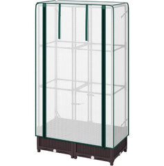 Outdoor Plant Box,Garden Bed with Trellis,with Cover,Drainage Holes and Zipper Door