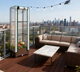 Portable Outdoor Plant Box,Garden Bed with Trellis,with Cover,Drainage Holes and Zipper Door