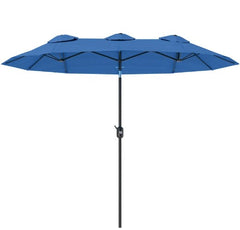 Outdoor Umbrella,Double-sided Patio Umbrella,with Push Button Tilt and Crank,3 Air Vents and 12 Ribs