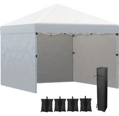 Height Adjustable Instant Party Tent Shelter Gazebo,Pop Up Canopy Tent with 3 Sidewalls, Leg Weight Bags and Carry Bag