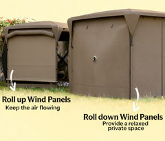 Versatile Roof Outdoor Tent,Pop Up Gazebo Screen Tent,with Removable Roof Cover, Roll-up Wind Panels