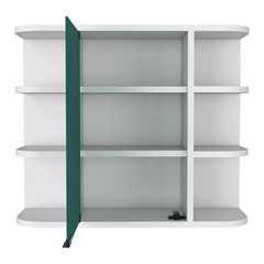 Medicine Cabinet 19" H, Six External Shelves, Three Interior Shelves, White