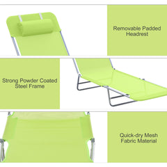 Sun Lounger Folding Chaise Lounge Pool Chairs