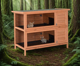 Rabbit Hutch Bunny Cage Wooden Pet House Small Animal Habitat
