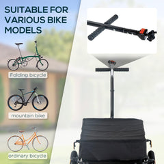 Outdoor Storage Trailer Bicycle Cargo Trailer with Removable Box and Waterproof Cover, Bike Wagon Trailer
