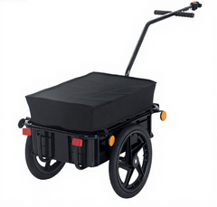 Outdoor Storage Trailer Bicycle Cargo Trailer with Removable Box and Waterproof Cover, Bike Wagon Trailer