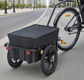 Outdoor Storage Trailer Bicycle Cargo Trailer with Removable Box and Waterproof Cover, Bike Wagon Trailer