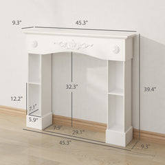Freestanding Fireplace Surround with Leg for Electric Fireplaces