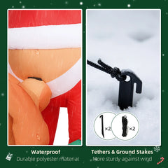 7FT Christmas Blow Up Decoration Hanging Christmas Inflatable Santa with Dog