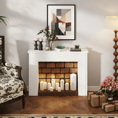 1PCS Fireplace Mantel, Freestanding Fireplace Surround with Leg for Electric Fireplaces
