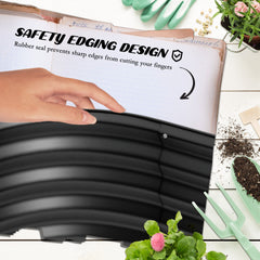 Metal Planter Box with Safety Edging,Galvanized Raised Garden Bed Kit