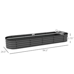 Metal Planter Box with Safety Edging,Galvanized Raised Garden Bed Kit