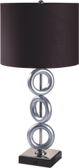 ONE PAIR OF 29"H SILVER 3-RING WITH OUTLET TABLE LAMP (2PC/CTN)