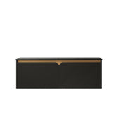 RUBEN 48" Wall-Mounted Black Plywood Cabinet and Black Sintered Stone Countertop, NO Basin, NO Faucet and Sink Cover