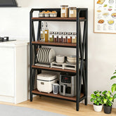 56.30'' Bakers Rack 4-Level Storage Shelves Metal and Wooden Kitchen Shelves, Kitchen Organizers and Storage, for Garage, Pantry, Bathroom, Closet ,33.50'' Length