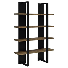 Mystrene Black and Walnut 4-Shelf Bookcase